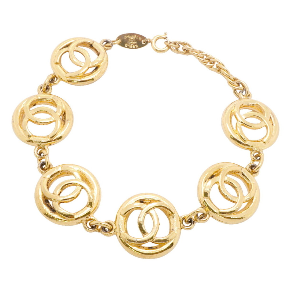 CHANEL Gold Logo Charm Bracelet